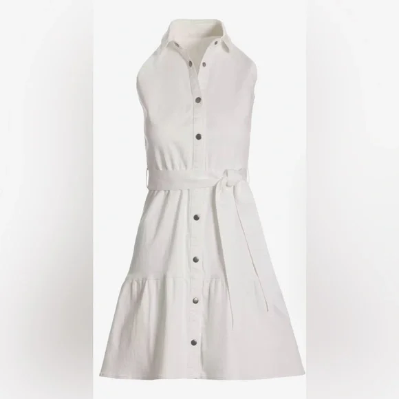 Boston Proper - Collared Denim A Line Dress - Picture 2 of 7